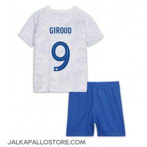 Ranska Olivier Giroud #9 Vieraspaita Lapsille MM-kisat 2022 Lyhythihainen (+ shortsit)